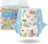 Plenky pro dospělé CutiePlusU, 10 balení, jednorázové plátěné plenky pro ženy a muže, maximální savost přes noc - I Love Summer (střední velikost 71-96 cm)