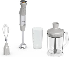 Tefal Quickchef+ 3-In-1 XL Stabmixer/Zerkleinerer/Schneebesen, 1000 W, Intuitive Geschwindigkeitsregelung, Turbo-Taste, Powelix-Messer-Technologie, Edelstahl, Grau, HB67MB30 Bucatarie Naty Shop