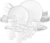 Seltmann Weiden - Lido Black Line - set de veselă 36 piese - porțelan (inclusiv 6 căni de cafea)