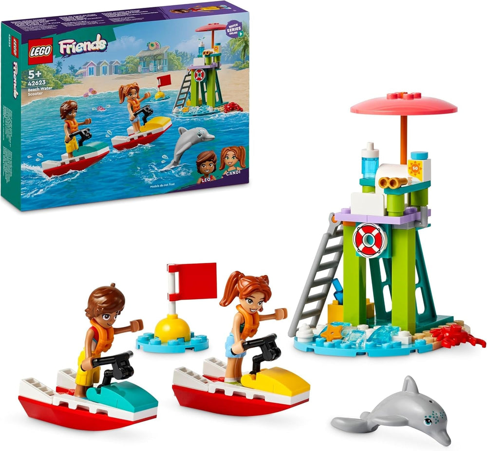 LEGO Friends plavčíková vyhlídková věž s vodními skútry, dětská hračka, tip na dárek pro dívky a chlapce od 5 let se 2 figurkami a delfínem, hračka vodního skútru 42623 Stavebnice Besuche den LEGO-Store Výchozí název