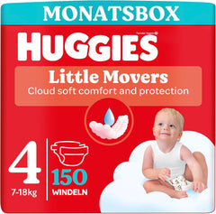 Dětské plenky Huggies Little Movers, design Disney, velikost 4, počet 150 (3 x 50), měsíční krabička