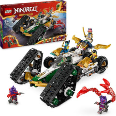 Sada LEGO NINJAGO Ninja Team Combi Caterpillar 4 v 1 s kluzákem, závodním autem a 2 motocykly a 6 minifigurkami Dárek pro chlapce a dívky Hračka Ninja 71820 Stavebnice Besuche den LEGO-Store Výchozí název