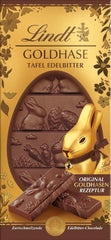 Lindt Gold Bunny čokoládová tyčinka, hořká čokoláda | 120 g hořké čokolády 60%, vyrobené podle originální receptury Gold Bunny | Čokoládová tyčinka | Čokoládový dárek