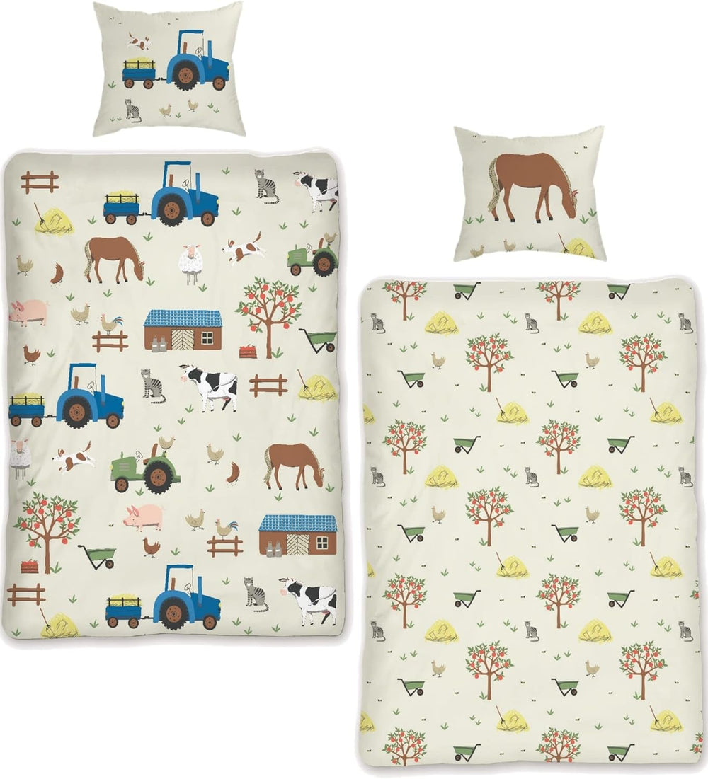 Skybrands Kinder Bettwäsche Tiere 135X200 Bauernhof Kinderbettwäsche Bagger Traktor Baumwolle Kinderbettwäsche 2Tgl. Für Jungen Und Mädchen Naty Shop Výchozí název