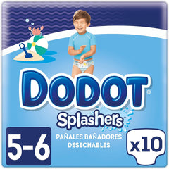Koupelové plenky Splashers, 10 balení, od 14 kg, nafukovací a snadno vyjímatelné, velikost 5