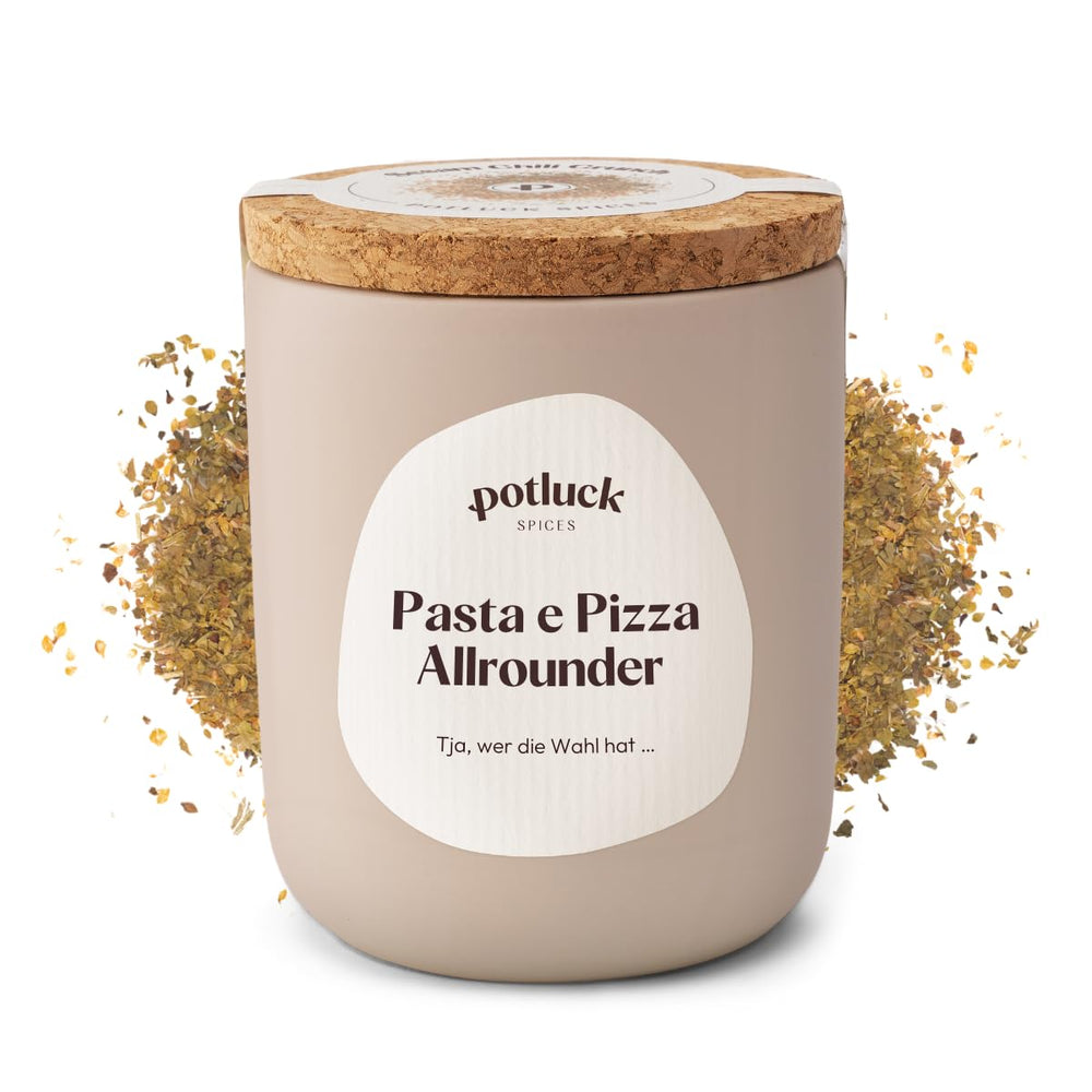 Potluck | Těstoviny a pizza Kräuter | Gewürzzubereitung im Keramiktopf | 40 g | Veganské, bezlepkové a s přírodními ingrediencemi