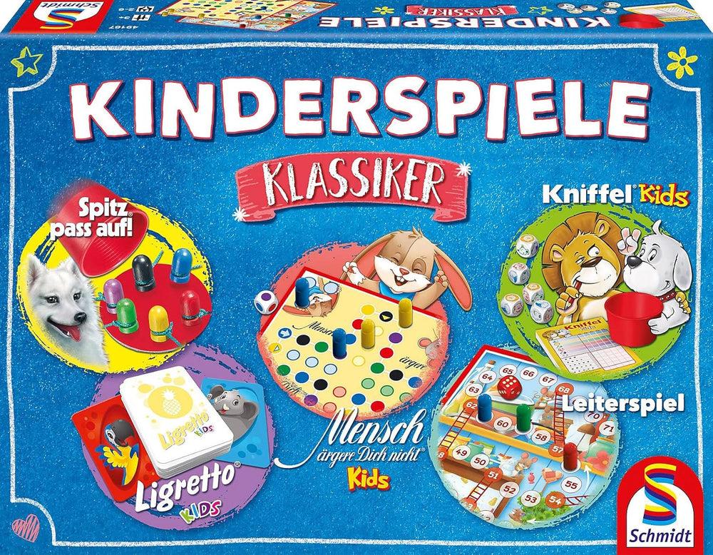Schmidt Spiele 49189 Klasické hry pro děti, Kolekce her pro děti, barevné