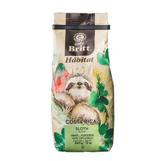 Café Britt® - Amestec Costa Rican Habitat Sloth Blend (340 g.) (Pachet de 1) Cafea Arabica în boabe întregi, Kosher, fără gluten, gourmet și prăjire medie închisă