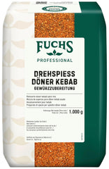Fuchs Professional - Drehspiess Döner Kebab Gewürzzubereitung | Gewürz für den typischen-Döner Gesmack | Profi-Qualität für Großverbraucher und Gastronomie | 1 kg v recyklovatelném pytli