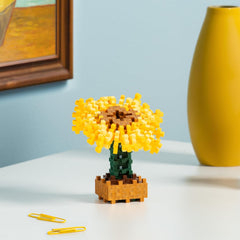 Plus-Plus 5163 Geniales Konstruktionsspielzeug, Sonnenblumen von Vincent Van Gogh, Inspired-Edition, Kreativ-Bausteine Tube, 350 Teile, Slunečnice