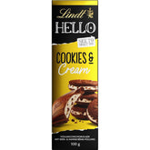 Lindt Hello Cookies & Smetanová čokoláda | Tyčinka 100g | Mléčná čokoláda se sušenkami a krémovou náplní | Čokoládová tyčinka | Čokoládový dárek