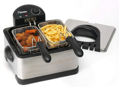 Friteuză cu ulei Bestron XL Cu 3 coșuri de prăjire, Inclusiv tehnologie cu zonă rece și recipient de ulei detașabil, 4 litri, 2000 W Electrocasnice Naty Shop