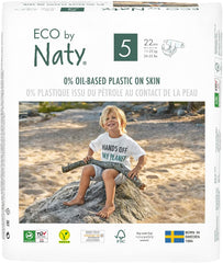 Eco by Naty Premium jednorázové plenky pro citlivou pokožku, velikost 5, 11-25 kg, (1 x 22 kusů)