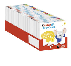 Kinder čokoláda (20 x 50 g) – valentýnský dárek pro něj a pro ni, karnevalové a masopustní sladkosti – plněné mléčné čokoládové tyčinky – 20 balení po 4 samostatných tyčinkách
