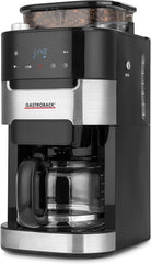 GASTROBACK 42711 Grind & Brew Pro Espressor de cafea, Espressor de cafea cu filtru și râșniță integrată, Râșniță conică cu 8 setări de măcinare, Ecran LCD tactil, Plastic