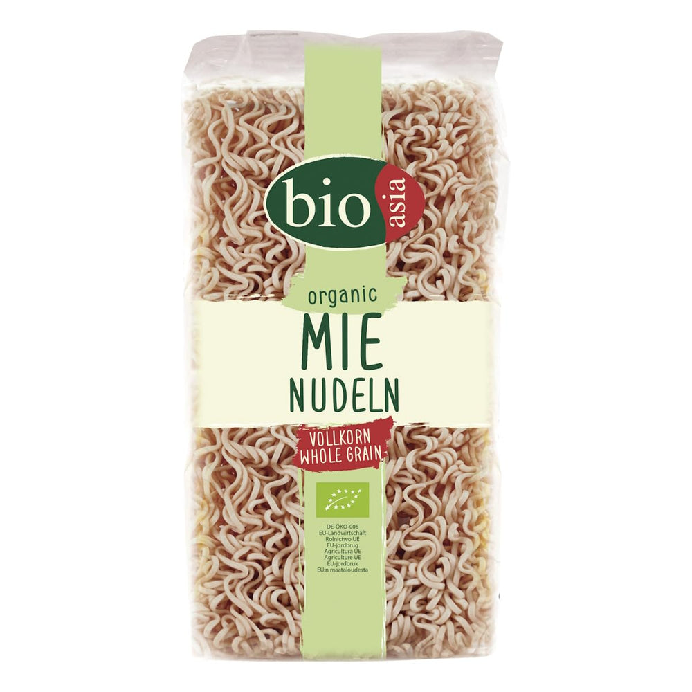BIOASIA Bio Mie nudle, vyrobené z celých zrn, rychlá a snadná příprava (1 x 250 g)