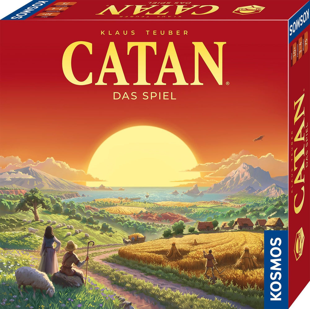 KOSMOS 684655 Catan – hra, Osadníci z Katanu, strategická hra pro 3–4 hráče od 10 let, klasická stolní hra, rodinná hra, společenská hra