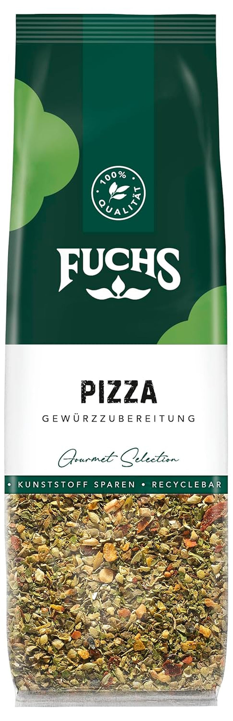Fuchs Gewürze - Pizza Gewürzzubereitung v recyklovatelném Nachfüllbeutel, Gewürzmischung mit Italianen Kräutern, ideální pro Bruschetta - 30 g