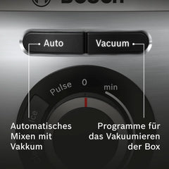 Bosch Vakuum-Standmixer Vitapower Serie 8 MMBV621M, Starke Mixleistung, Vitaminschonende Zubereitung, 4 Automatikprogramme, Vakuum-Togo Flasche, 37,000 U/Min, 1000 W, Silber Mama si Copilul Naty Shop