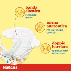 Pleny Huggies Unistar, velikost 4 (7-14 kg), balení 128 ks plen (základní)