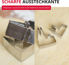 Formă de biscuiți Westmark Cologne Cathedral – Formă de biscuiți din oțel inoxidabil pentru fanii parfumului de Koln – Formă de biscuiți precisă pentru aluat, brânză, legume și decorațiuni de petrecere, 8 cm