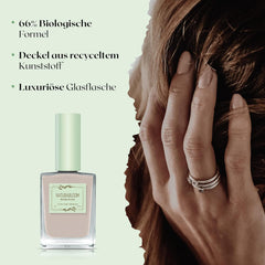 Rychleschnoucí béžový lak na nehty (Moon Dust) - přírodní lak na nehty s veganským složením - prodyšný, udržitelný a dlouhotrvající, 14 ml