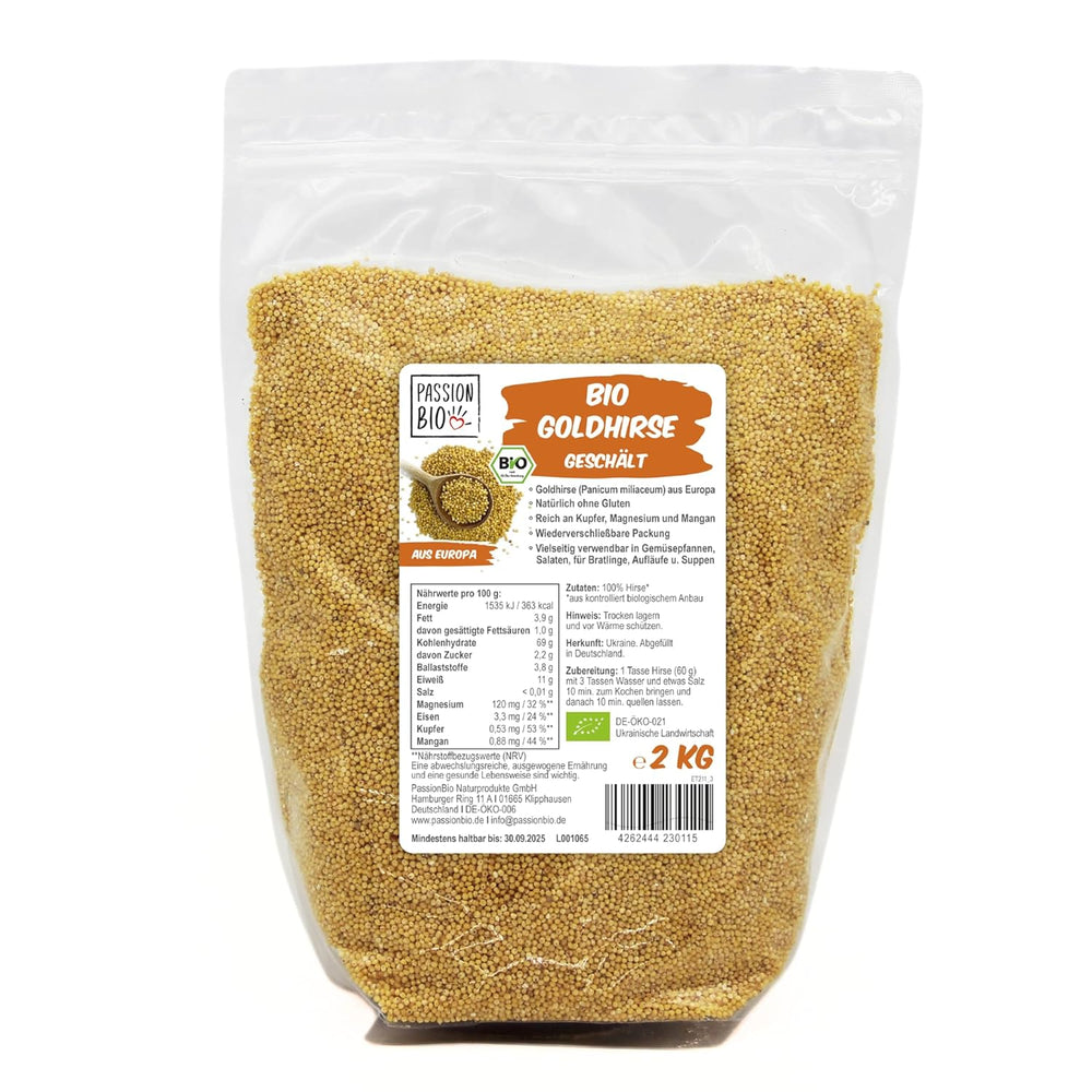 PassionBio bio zlaté proso 2 KG - uzavíratelné balení