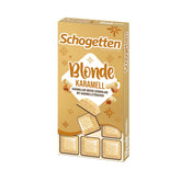 Schogetten Blonde Caramel | Karamel s bílou čokoládou a kousky karamelu | Čokoládová tyčinka 100g | Pohodlně porcované
