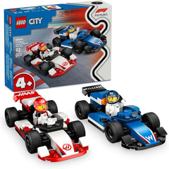 LEGO City Závodní vozy F1 Williams a Haas F1 – Hračka Formule 1 se sestavitelnými auty a 2 minifigurkami závodních jezdců – Nápady na malé dárky pro chlapce a dívky od 4 let 60464 Stavebnice Beuche den LEGO-Store Výchozí název