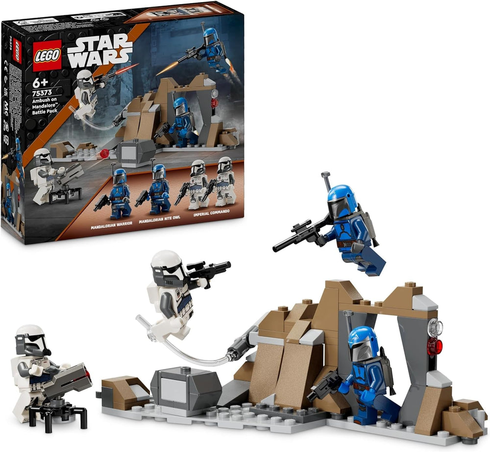 LEGO Star Wars: Mandalorian Ambush on Mandalore Battle Pack, dobrodružná stavebnice pro děti, sběratelská akční sada, nápad na dárek pro chlapce a dívky 75373 Stavebnice Besuche den LEGO-Store Výchozí název