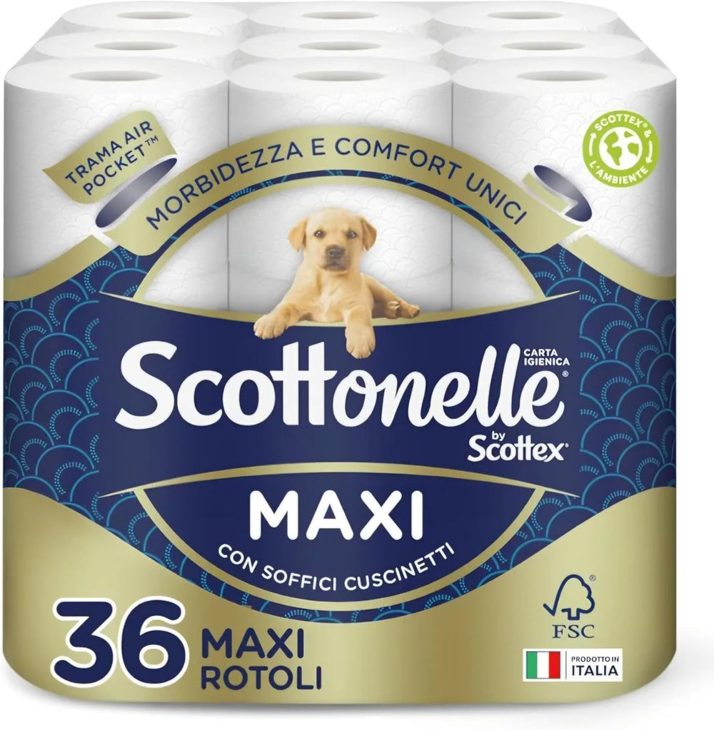 Hârtie igienică, moale și durabilă, testată dermatologic, 36 role Maxi