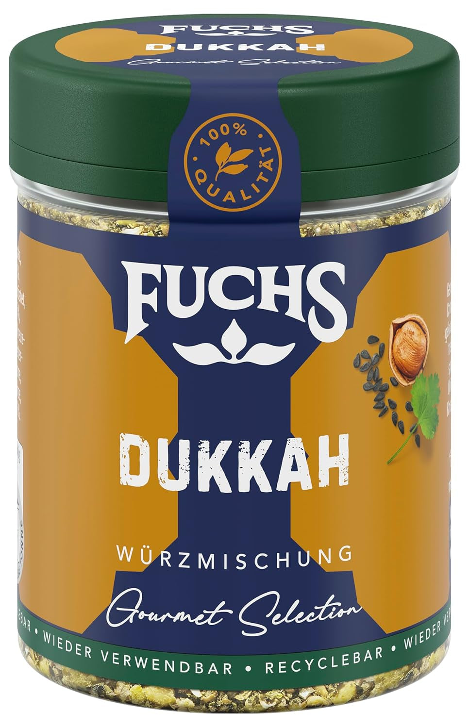Fuchs Gewürze Gourmet Selection Naher Osten-Afrika – Dukkah Gewürzmischung, nachfüllbarer Gewürz Mix, zum Verfeinern von Fisch und Lamm, vegan, 50 g
