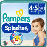 Jednorázové plenky Pampers Splashers Baby Shark Limited Edition 4-5, 11, 9kg-15kg, pro bezpečnou ochranu ve vodě