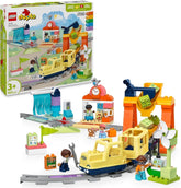 LEGO DUPLO Town Velká interaktivní železnice, Stavebnice pro batolata 3 roky stará, Push & Go lokomotiva se světly a zvuky, Součásti kolejí, Předškolní vzdělávací hračka 10428 Stavebnice Besuche den LEGO-Store Výchozí název