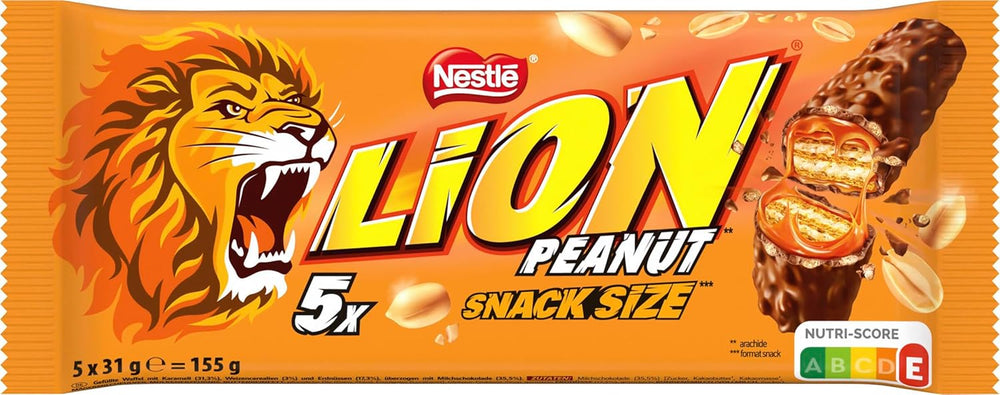 Arašídová čokoládová tyčinka v mléčné čokoládě, lahodná karamelová náplň, arašídy a křupavá oplatka, velké balení cukrovinek, 1 balení (5 x 31 g)