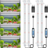 Wiaxulay Full Spectrum LED Lamp Plant Lamp 6000K Full Spectrum Indoor Plant Grow Lights with 6/12/16 hodin timer 5 Levels Nastavitelných pro hydroponické sukulenty Polička na rostliny 2ks