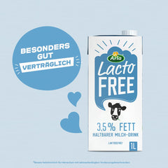 Arla LactoFREE Laktosefreie Haltbare Milch 3,5% Fett | 10 x 1L | echter Milchgeschmack, weniger süß | bohaté na vápník a vitamín B12