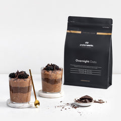 Noční ovesná kaše s proteinem | Hořká čokoláda a malina | Snídaně s vysokým obsahem bílkovin | Svačina s nízkým obsahem cukru | Ovesné vločky s nízkým GI | 500 g