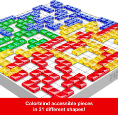 Mattel Games Blokus Game, rodinná desková hra, strategická hra, 2–4 hráči, společenská hra, věk 7+, BJV44