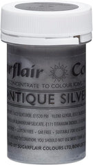 Colorant alimentar Sugarflair pentru paste, argintiu satinat, colorant alimentar pentru paste, foarte concentrat, pentru fondant, marțipan, paste de zahăr, cremă de unt, amestec pentru prăjituri - Colorant pentru pastă satinat - 25 g