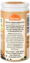 Ostmann Gewürze - Raclette Gewürzzubereitung | Zum Würzen von Käsegerichten | Recyclebare, nachfüllbare Streudose | 45 g ve Streueru