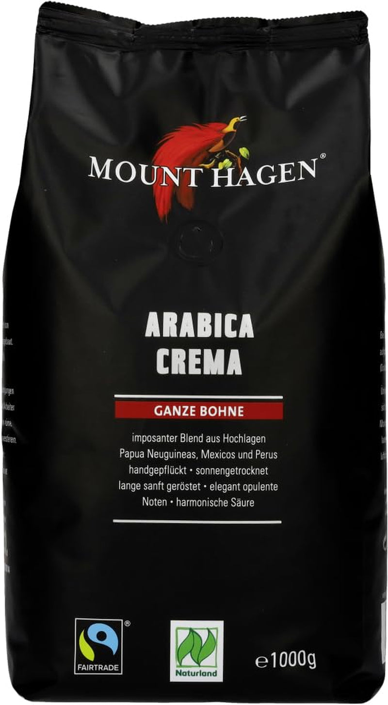 Cremă de cafea prăjită organic, boabe întregi (2 x 1 kg)