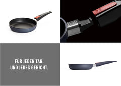 Plochá pánev Woll Diamond Lite - Indukce -, Ø 20 cm, výška 5 cm, S odnímatelnou rukojetí - Vhodné pro všechny typy varných desek, Hliníkový litý, Nepřilnavý povrch Hrnce a pánve Naty Shop
