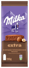 Milka Extra Noisette – Čokoláda z alpského mléka s jemnou a krémovou lískooříškovou náplní – 15 x 190 g