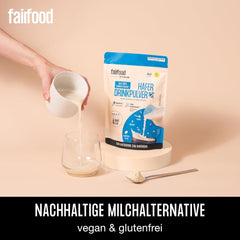 fairfood Bio Haferdrink Pulver 360g - nachhaltige Milchalternative - vegan, glutenfrei und ohne Öl - bis zu 4L Haferdrink - zum Selbermischen - 100% Bio-Vollkornhafer