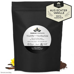 Prémiový vanilkový prášek z pravých vanilkových bobů, přírodní, bez cukru, bez aditiv, Fairtrade, vegan (40G bez obalu) z Vanilla Campaign® Flavors Naty Shop 40 g (jedna dávka)
