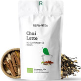 Ceai Chai vrac organic 100 g (50 de cești) | Chai Latte fără zahăr, cu ghimbir fin, scorțișoară, vanilie, cardamom, anason REPLANTEA