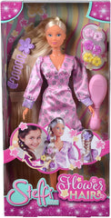 Simba 105733640 - Steffi Love Flower Hair, păpușă cu păr extra lung, include 6 agrafe, accesoriu pentru împletituri și pieptene, 29 cm, vârste 3+