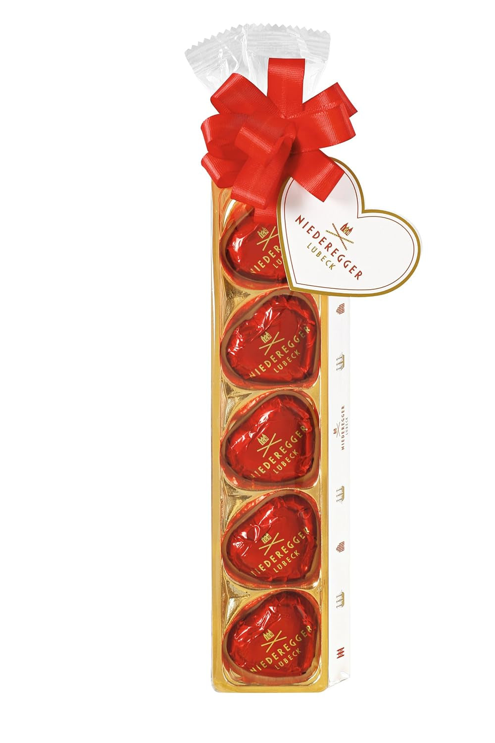 Niederegger marcipánová srdce ve stužkovém sáčku 2 balení (2 x 63 g)