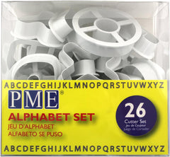 AN300 Forme de biscuiți Jem Alphabet pentru decorarea torturilor și a torturilor din zahăr, asortate, plastic, fildeș, 5 x 1,3 x 5 cm, set de 26 de piese